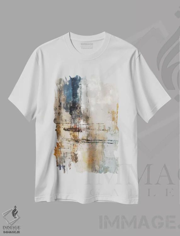 تیشرت سفید طرح دار – تیشرت انتزاعی ,انتزاعی شهری یکم اثر کانر مک گوایر فروشگاه ایماژ