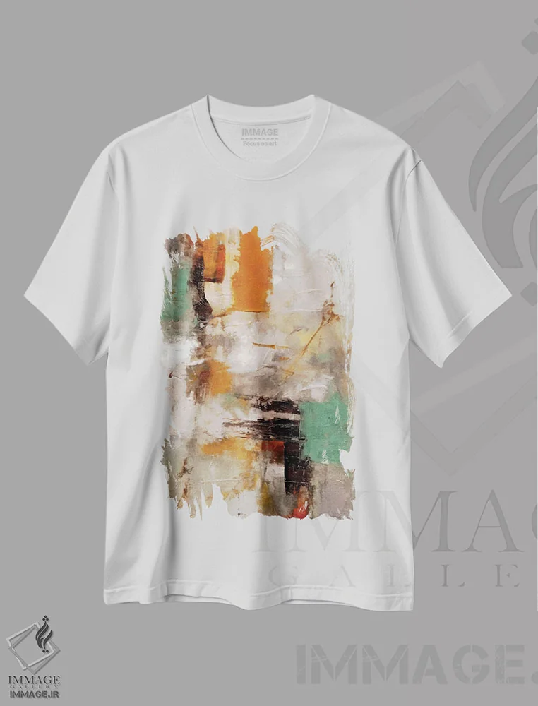 تیشرت سفید طرح دار – تیشرت انتزاعی ,انتزاعی شهری سوم اثر کانر مک گوایر فروشگاه ایماژ