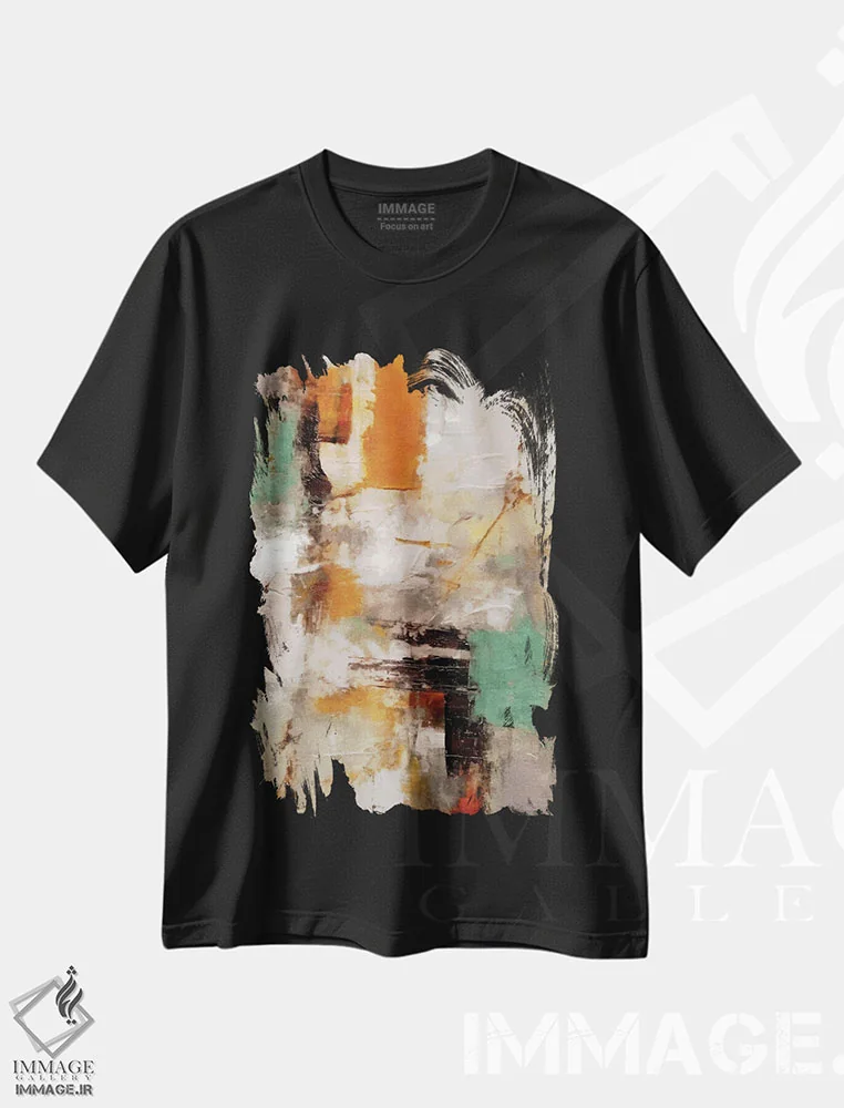تیشرت مشکی طرح دار – تیشرت انتزاعی ,انتزاعی شهری سوم اثر کانر مک گوایر immage.ir