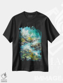 تیشرت مشکی طرح دار – تیشرت طبیعت ,پاشش آب دریا اثر کانر مک گوایر فروشگاه ایماژ