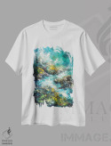 تیشرت سفید طرح دار – تیشرت طبیعت ,پاشش آب دریا اثر کانر مک گوایر immage.ir