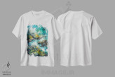 تیشرت سفید طرح دار – تیشرت طبیعت ,پاشش آب دریا اثر کانر مک گوایر immage.ir