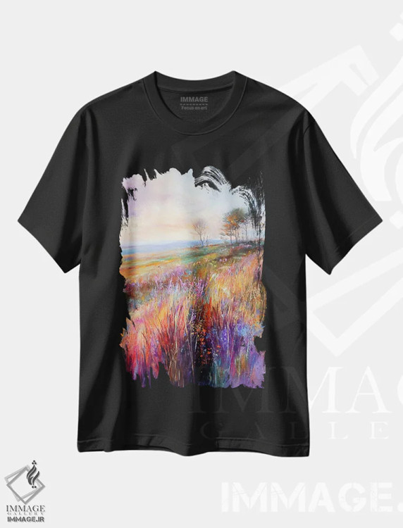تیشرت مشکی طرح دار – تیشرت هنری ,علف های رو به زوال اثر کانر مک گوایر immage.ir