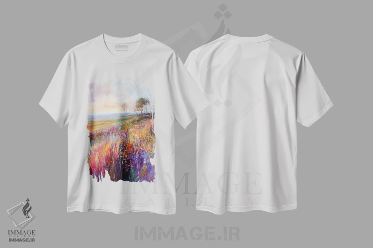 تیشرت سفید طرح دار – تیشرت هنری ,علف های رو به زوال اثر کانر مک گوایر فروشگاه ایماژ