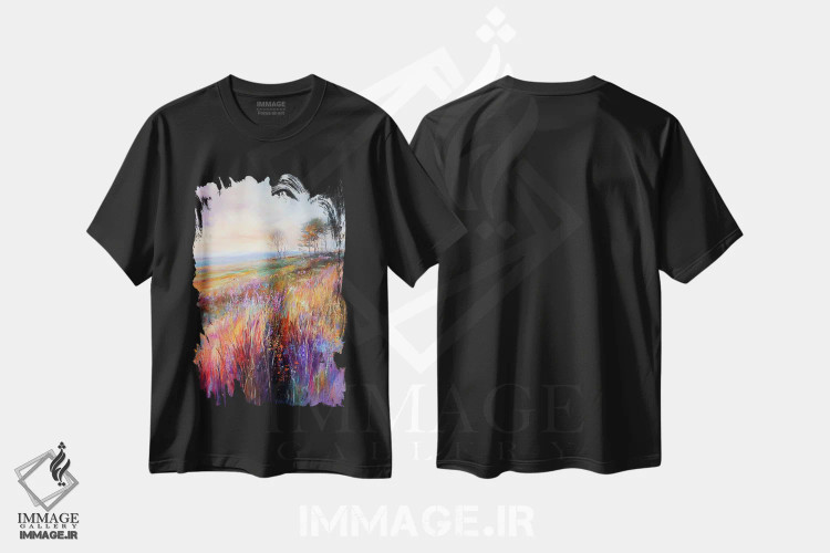 تیشرت مشکی طرح دار – تیشرت هنری ,علف های رو به زوال اثر کانر مک گوایر immage.ir