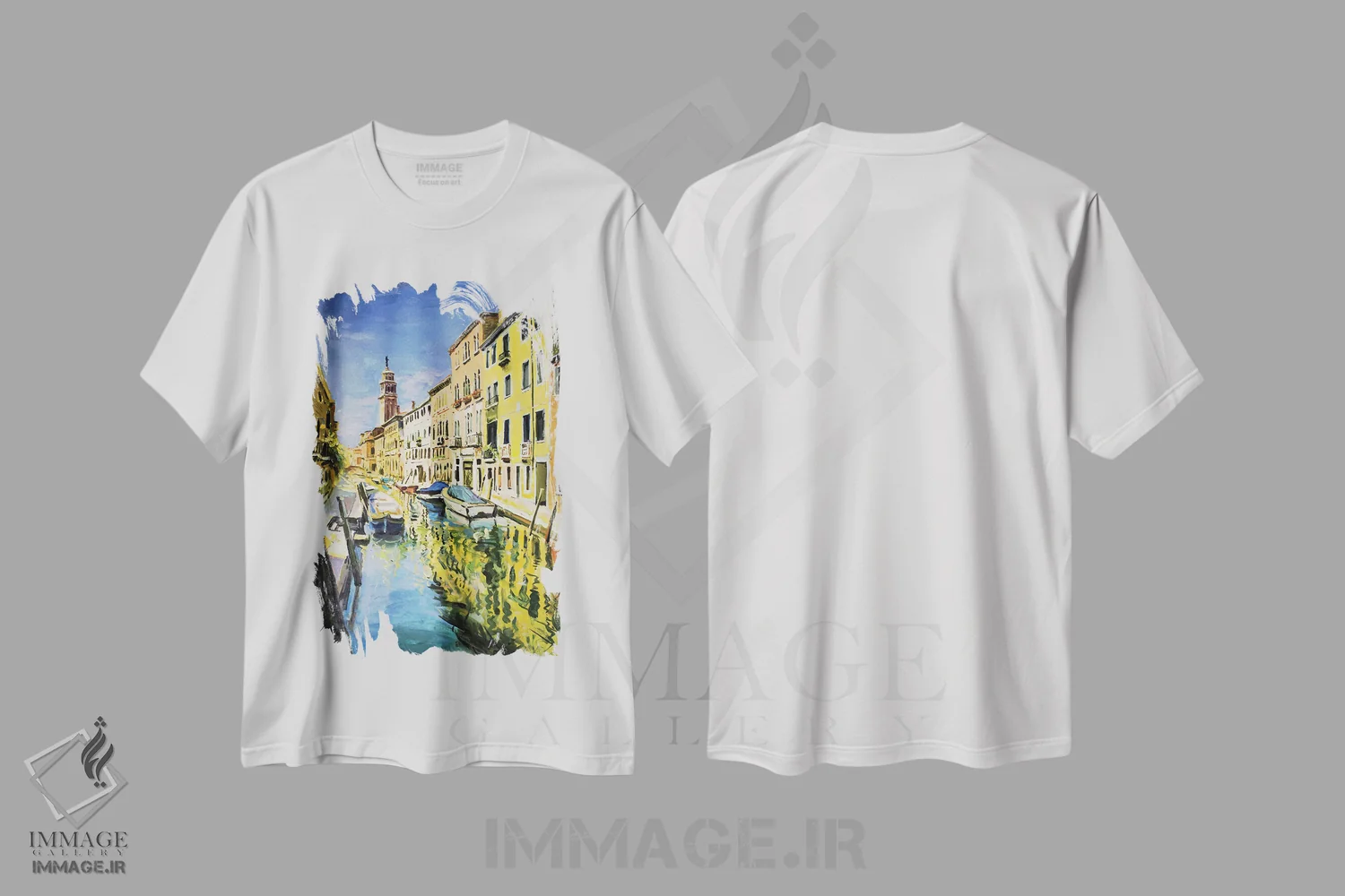 تیشرت سفید طرح دار – تیشرت شهری ,Italy" کانال ونیز، ایتالیا اثر کانر مک گوایر immage.ir