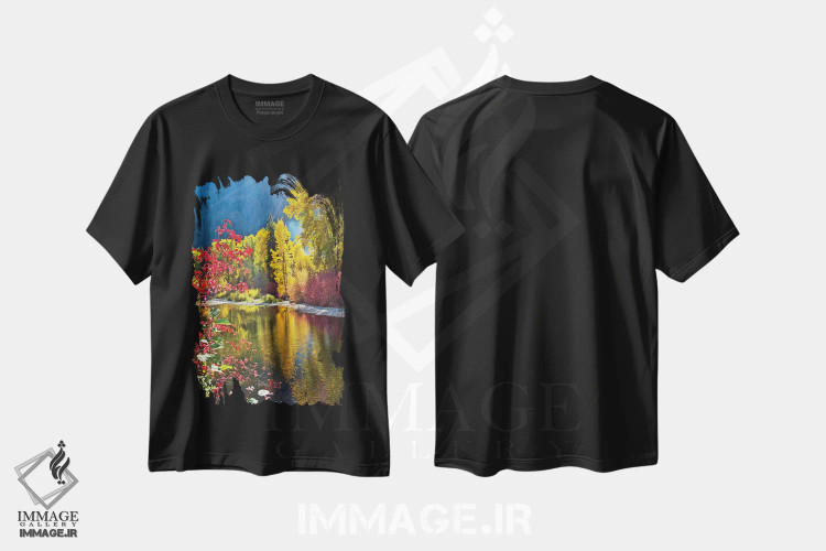 تیشرت مشکی طرح دار – تیشرت پاییزی ,Nason Creek Area, Wenatchee National Forest, Washington State, USA,برگ های پاییزی، منطقهٔ نسون کریک، جنگل ملی ونچی، ایالت واشینگتن، ایالات متحده اثر میشل هرسن immage.ir