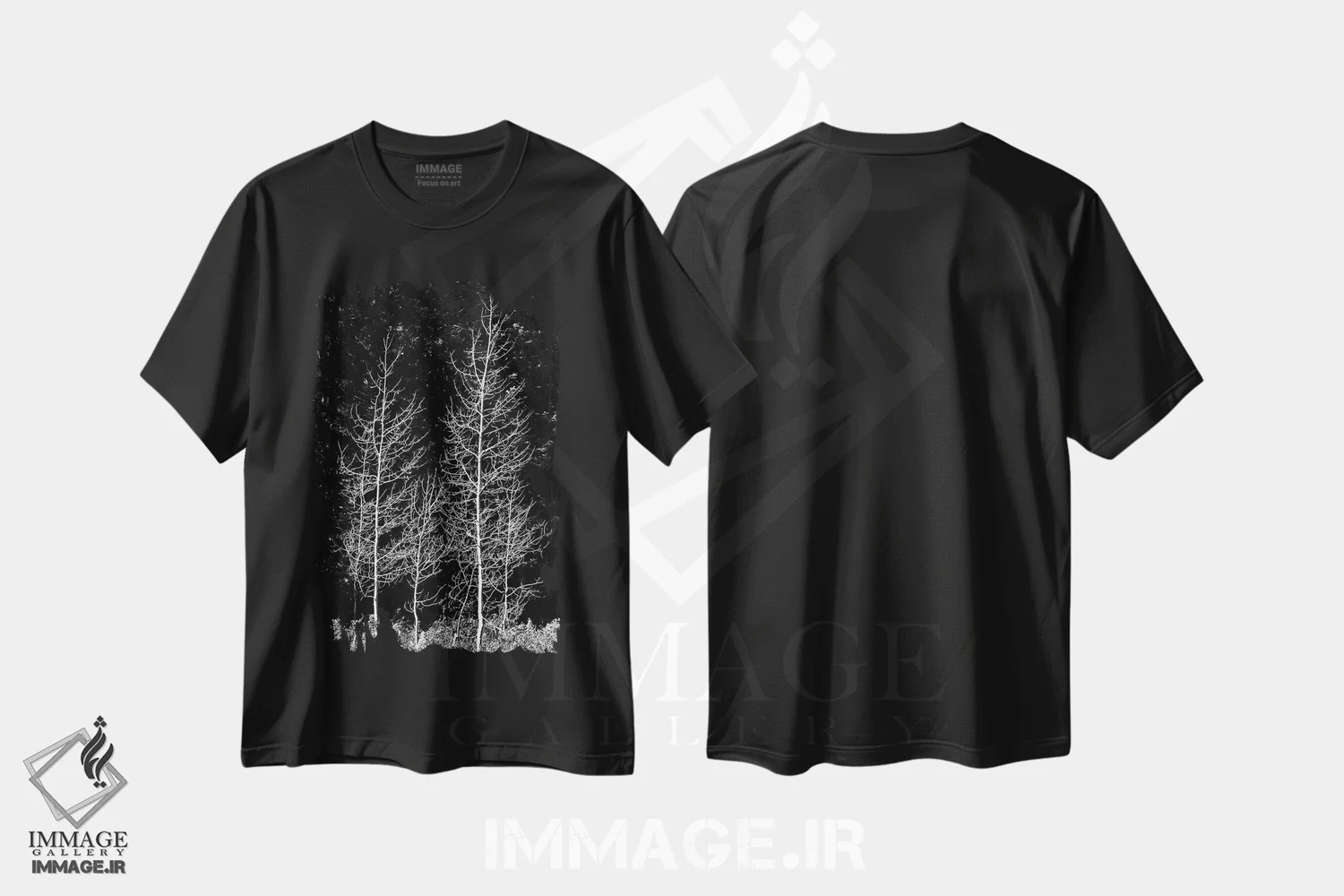 تیشرت مشکی طرح دار – تیشرت سیاه وسفید ,Wenatchee National Forest, White River Area, Washington State, USA,صنوبرهای برهنه، جنگل ملی ونچی، منطقهٔ رودخانه سفید، ایالت واشینگتن، ایالات متحده اثر میشل هرسن فروشگاه ایماژ