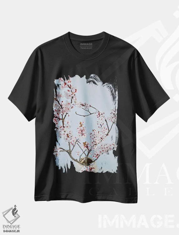 تیشرت مشکی طرح دار – تیشرت مینیمالیستی ,آلو اثر مایکل فرانک فروشگاه ایماژ