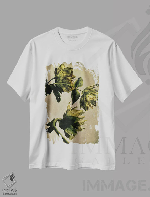 تیشرت سفید طرح دار – تیشرت هنری گیاه نگار ,گل خربق LXXIII اثر مایکل فرانک immage.ir