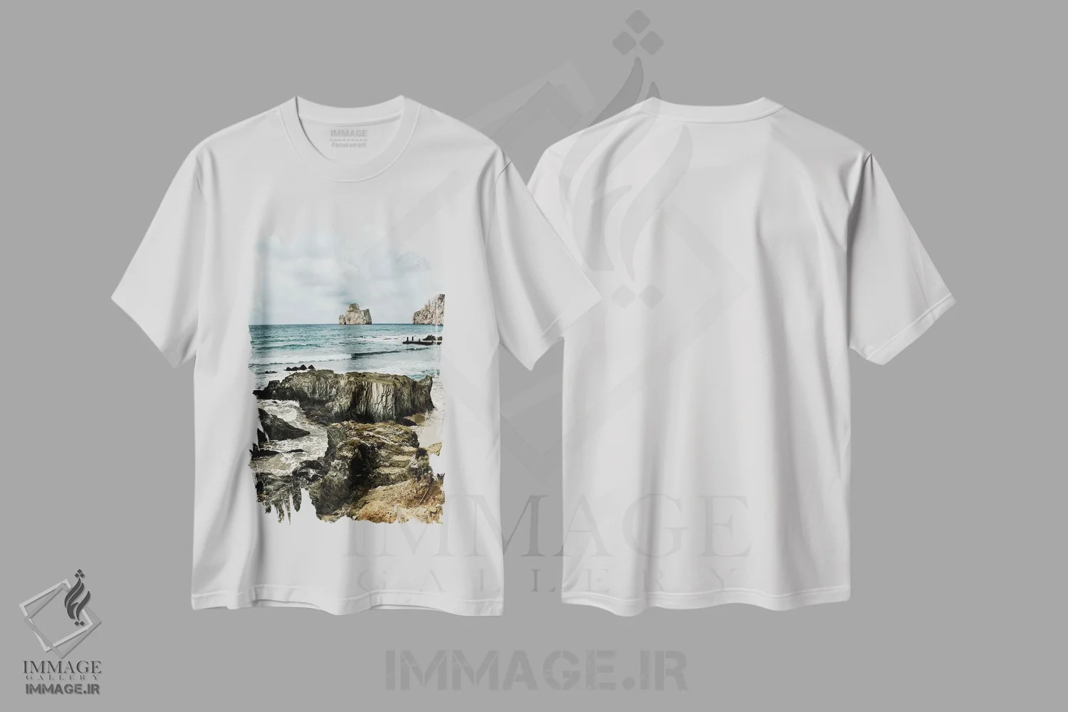 تیشرت سفید طرح دار – تیشرت طبیعت ,ساردنیا II اثر مایکل فرانک فروشگاه ایماژ