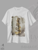 تیشرت سفید طرح دار – تیشرت هنری ,آن استخوان های طلایی اثر مایکل فرانک immage.ir