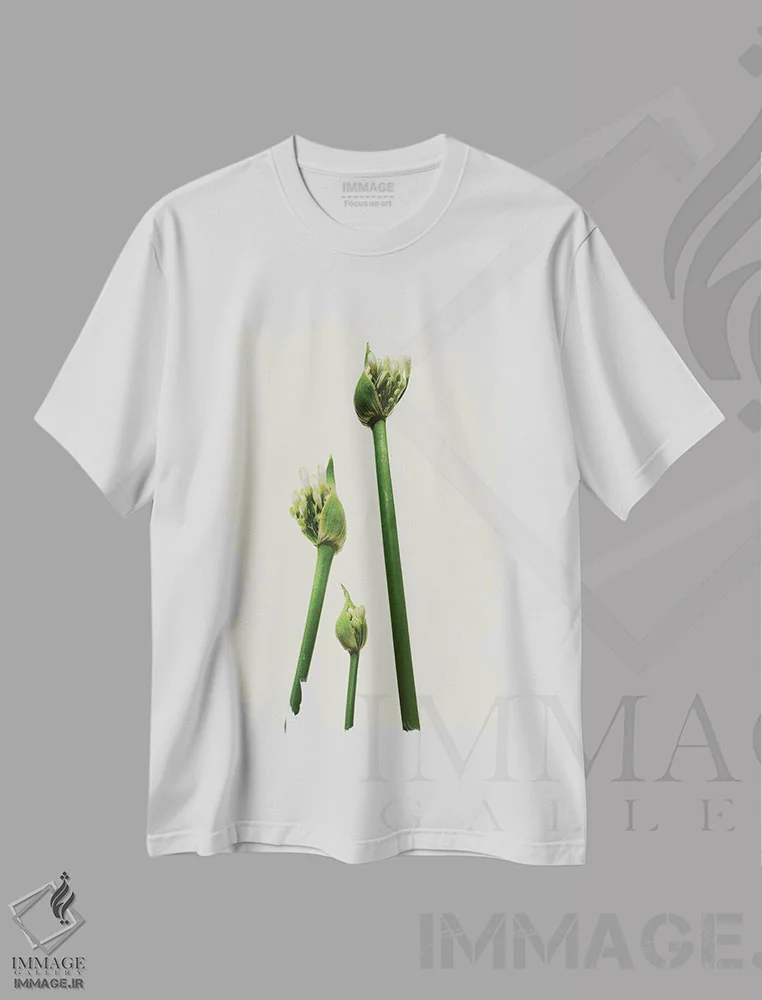 تیشرت سفید طرح دار – تیشرت گیاهی ,سه آگاپانتوس اثر مایکل فرانک فروشگاه ایماژ