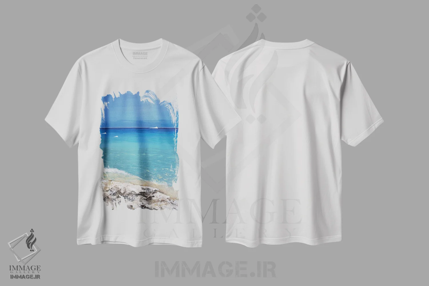 تیشرت سفید طرح دار – تیشرت طبیعت ,آرامش اثر مارتینا هارتوش فروشگاه ایماژ