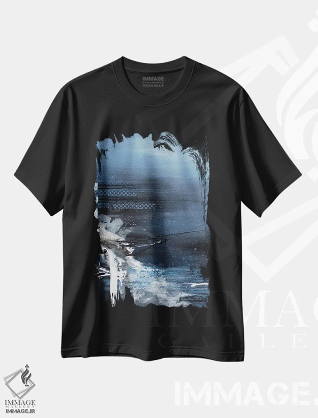 تیشرت مشکی طرح دار – تیشرت اسپرت ,پرش در دل آبی اثر مارتینا هارتوش فروشگاه ایماژ