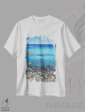 تیشرت سفید طرح دار – تیشرت ساحلی ,آنجا اثر مارتینا هارتوش فروشگاه ایماژ
