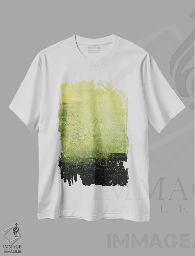 تیشرت سفید طرح دار – تیشرت هنری ,نوشته شده بر سبز اثر مارتینا هارتوش فروشگاه ایماژ