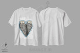تیشرت سفید طرح دار – تیشرت حیوانات ,قلب سمور دریایی اثر مندی هک فروشگاه ایماژ