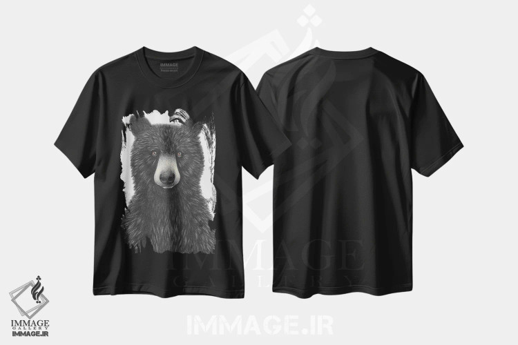 تیشرت مشکی طرح دار – تیشرت طبیعت ,خرس کوچولو اثر مندی هک immage.ir