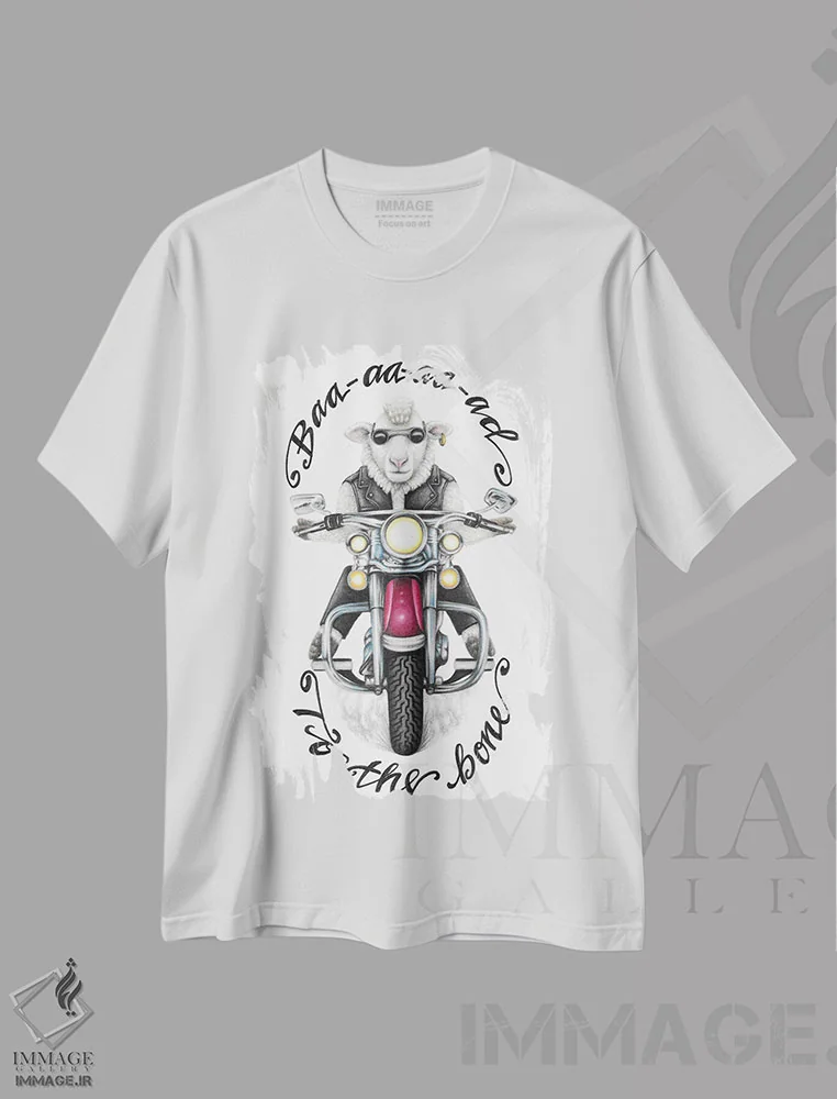 تیشرت سفید طرح دار – تیشرت طنز ,گوسفند بدجنس اثر مندی هک فروشگاه ایماژ