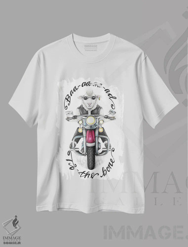 تیشرت سفید طرح دار – تیشرت طنز ,گوسفند بدجنس اثر مندی هک فروشگاه ایماژ