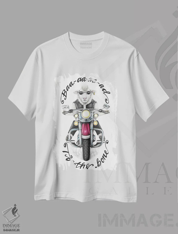 تیشرت سفید طرح دار – تیشرت طنز ,گوسفند بدجنس اثر مندی هک فروشگاه ایماژ