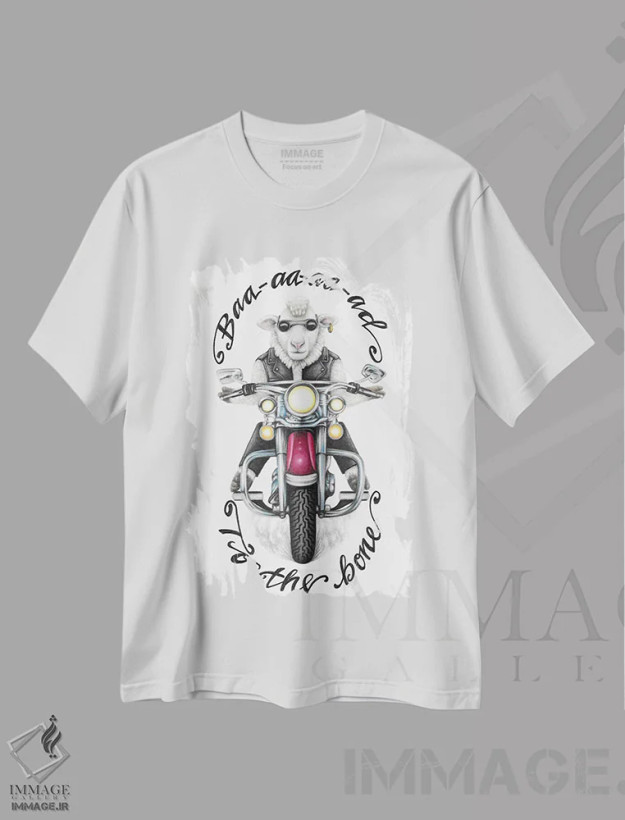 تیشرت سفید طرح دار – تیشرت طنز ,گوسفند بدجنس اثر مندی هک فروشگاه ایماژ