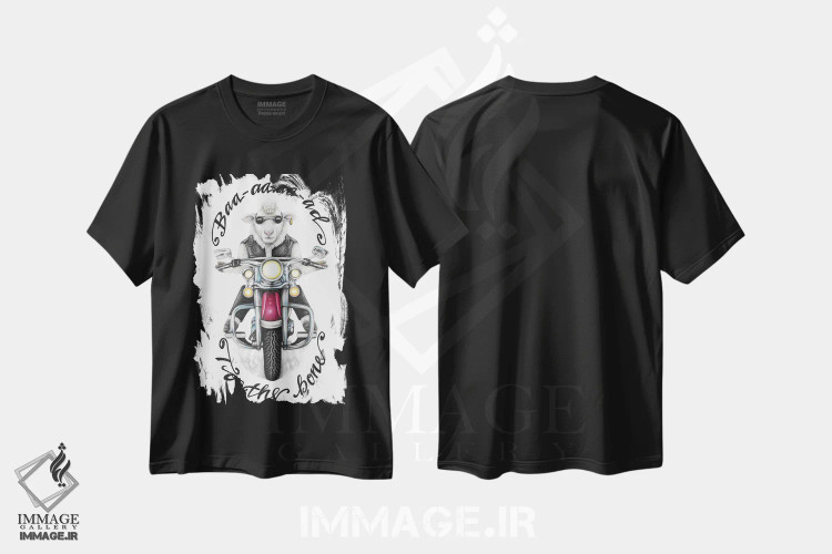 تیشرت مشکی طرح دار – تیشرت طنز ,گوسفند بدجنس اثر مندی هک immage.ir