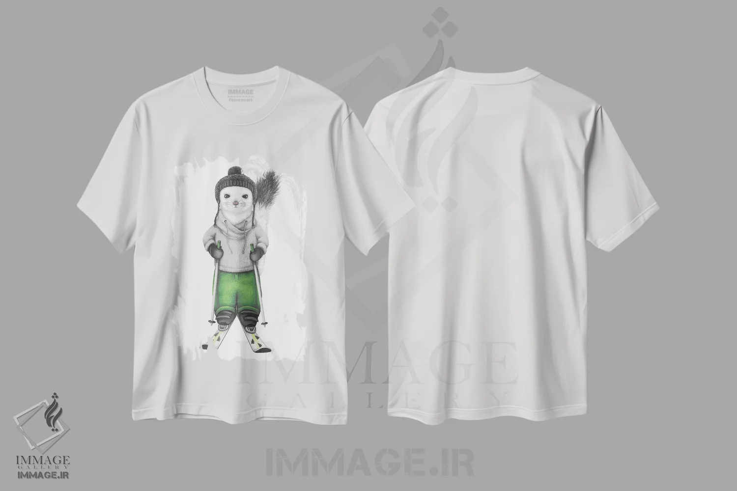 تیشرت سفید طرح دار – تیشرت زمستانی ,فرت اسکی باز قطبی اثر مندی هک immage.ir