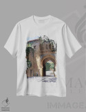 تیشرت سفید طرح دار – تیشرت معماری ,دروازه الحمرا اثر ماهر مرکوس فروشگاه ایماژ
