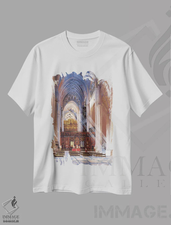 تیشرت سفید طرح دار – تیشرت معماری ,کلیسای جامع سویل اثر ماهر مرکوس immage.ir