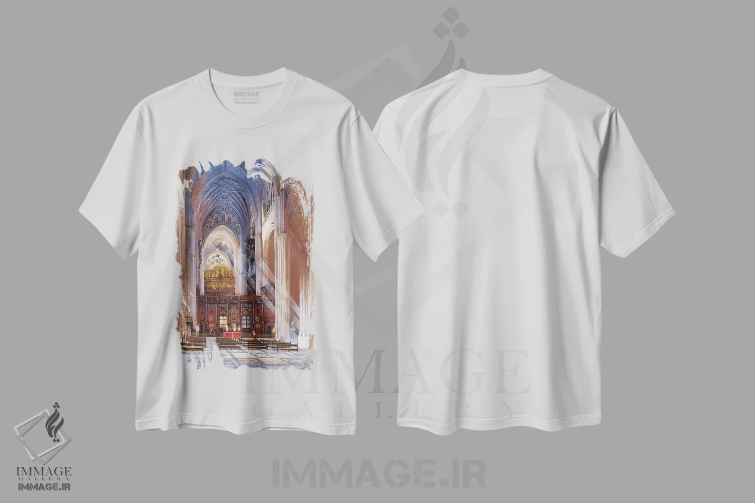 تیشرت سفید طرح دار – تیشرت معماری ,کلیسای جامع سویل اثر ماهر مرکوس immage.ir