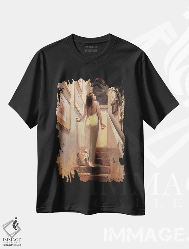 تیشرت مشکی طرح دار – تیشرت هنری ,می آیم عزیزم اثر ماهر مرکوس immage.ir