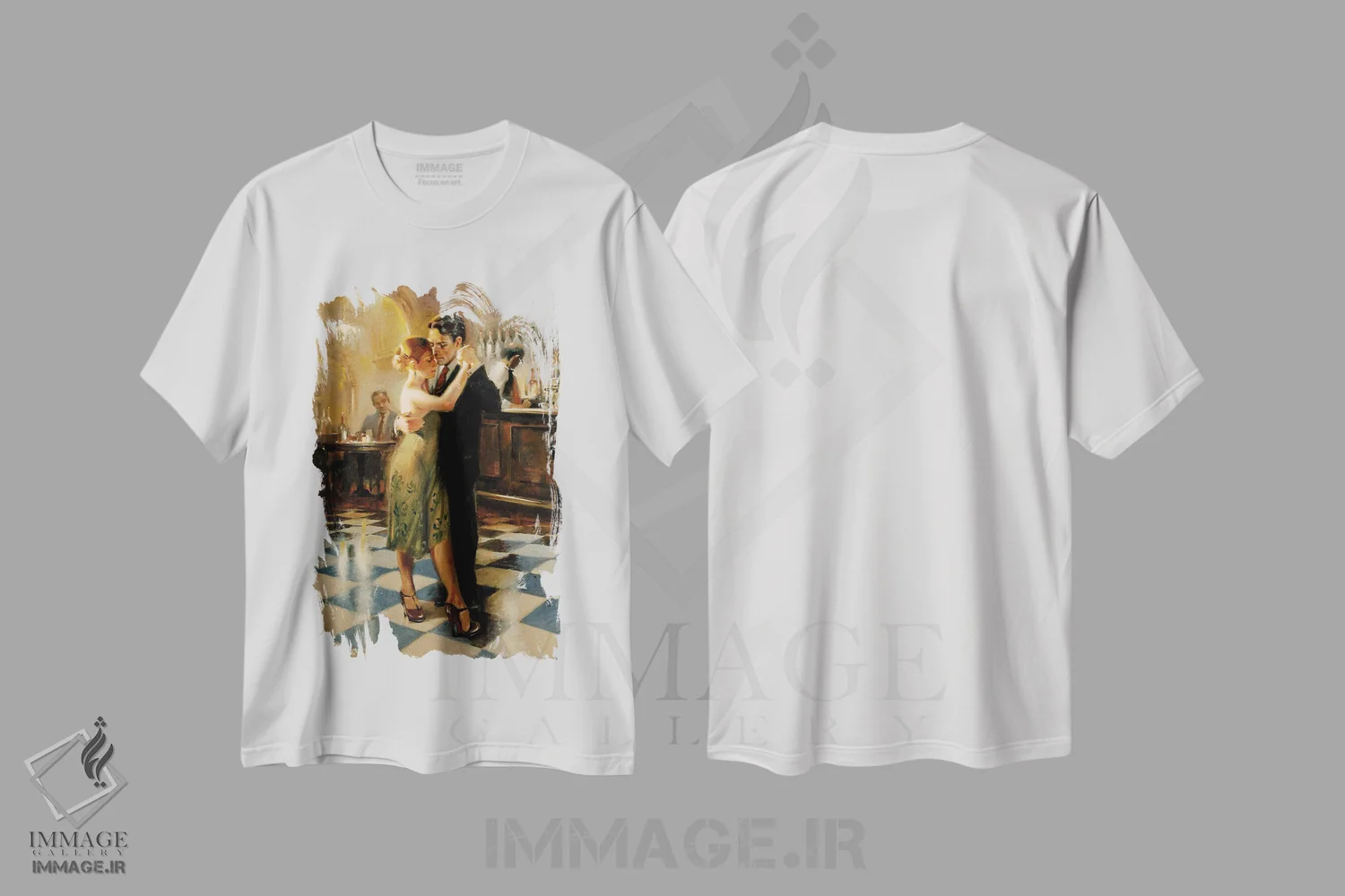 تیشرت سفید طرح دار – تیشرت هنری ,زمان بسته شدن اثر ماهر مرکوس immage.ir