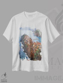 تیشرت سفید طرح دار – تیشرت طبیعت ,بلندای ورنازا اثر ماهر مرکوس فروشگاه ایماژ