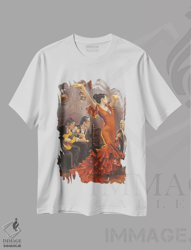 تیشرت سفید طرح دار – تیشرت موسیقی ,بیشتر مرا لمس کن اثر ماهر مرکوس فروشگاه ایماژ