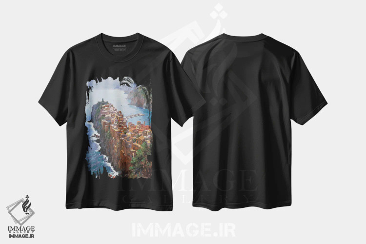 تیشرت مشکی طرح دار – تیشرت طبیعت ,بلندای ورنازا اثر ماهر مرکوس immage.ir
