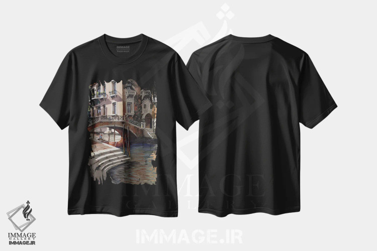 تیشرت مشکی طرح دار – تیشرت هنری ,بعدازظهر در ونیز اثر ماهر مرکوس immage.ir