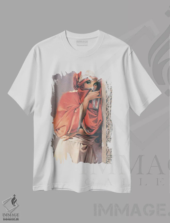 تیشرت سفید طرح دار – تیشرت هنری زنانه ,جذابیت اثر ماهر مرکوس فروشگاه ایماژ
