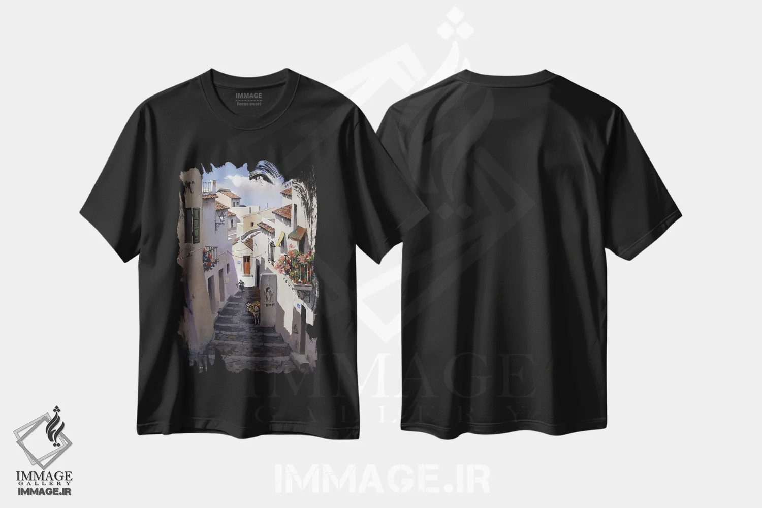 تیشرت مشکی طرح دار – تیشرت تابستانی ,ماربیا، اسپانیا اثر ماهر مرکوس immage.ir