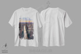 تیشرت سفید طرح دار – تیشرت هنری ,پاریس اثر ماهر مرکوس immage.ir