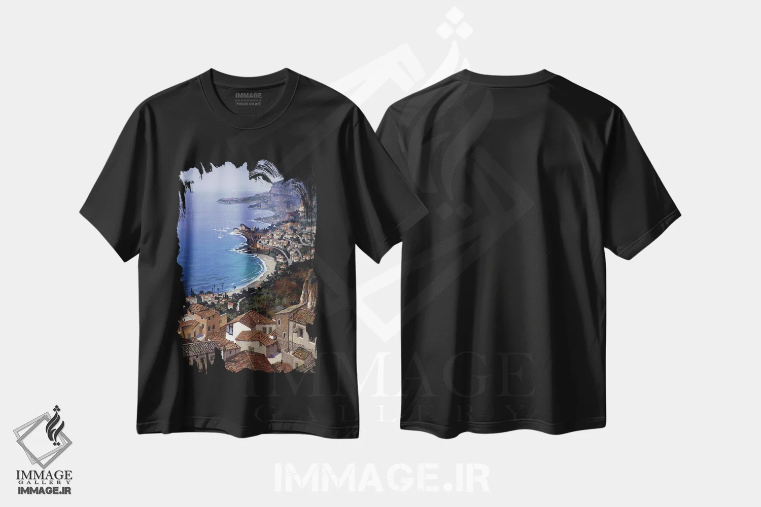 تیشرت مشکی طرح دار – تیشرت دریایی ,روکبرون اثر ماهر مرکوس immage.ir