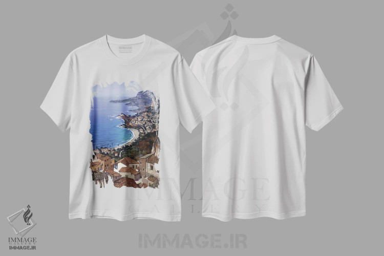 تیشرت سفید طرح دار – تیشرت دریایی ,روکبرون اثر ماهر مرکوس فروشگاه ایماژ