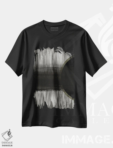 تیشرت مشکی طرح دار – تیشرت انتزاعی ,آبستره خنثی اثر ملودی هوگان فروشگاه ایماژ