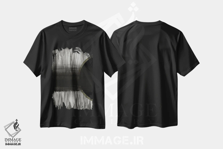 تیشرت مشکی طرح دار – تیشرت انتزاعی ,آبستره خنثی اثر ملودی هوگان فروشگاه ایماژ