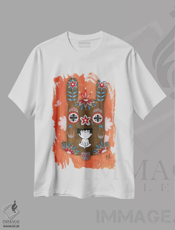 تیشرت سفید طرح دار – تیشرت فانتزی ,برکت های سنتی اثر مارتین هسو immage.ir