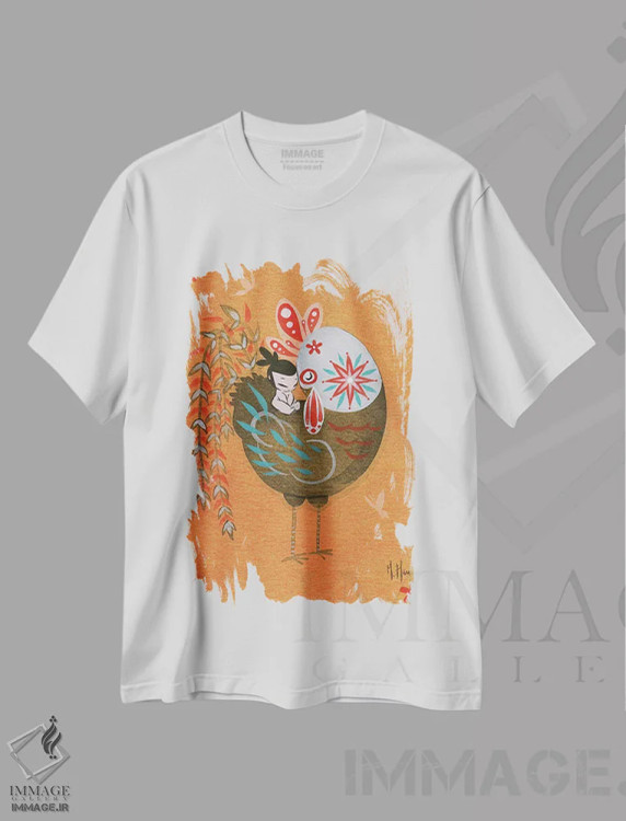 تیشرت سفید طرح دار – تیشرت هنری ,برکت های سنتی اثر مارتین هسو فروشگاه ایماژ