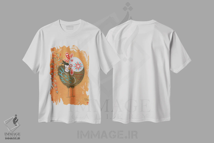تیشرت سفید طرح دار – تیشرت هنری ,برکت های سنتی اثر مارتین هسو فروشگاه ایماژ