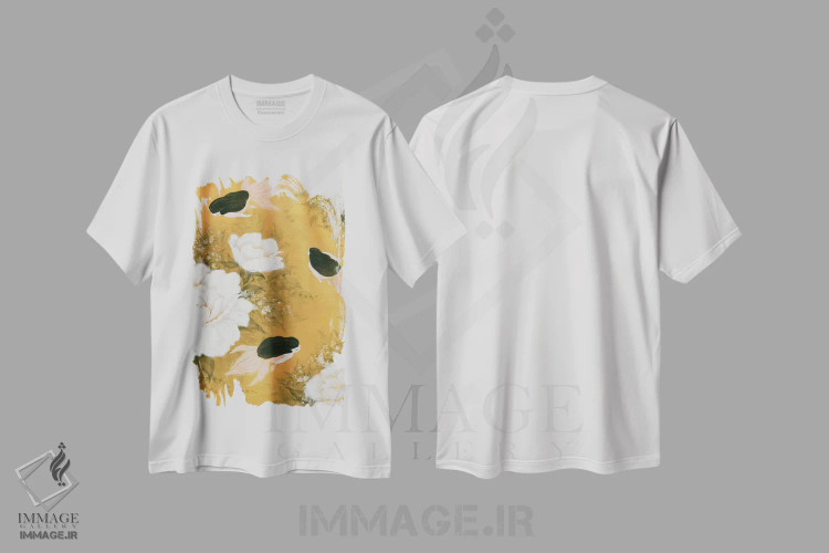 تیشرت سفید طرح دار – تیشرت هنری ,پری ماهی طلایی اثر مارتین هسو immage.ir