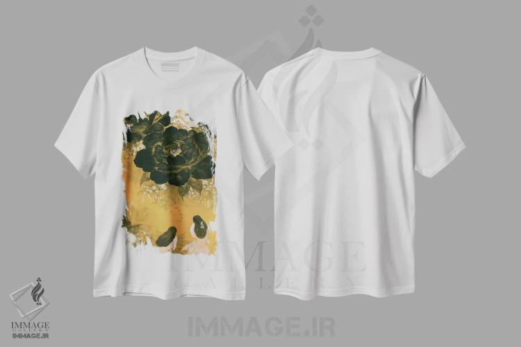 تیشرت سفید طرح دار – تیشرت فانتزی ,پری ماهی طلایی اثر مارتین هسو فروشگاه ایماژ